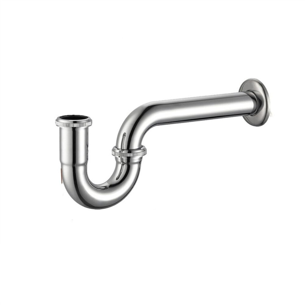Brass Bathroom Sink P Trap 33Mm Chrome Drain Pipe Odor Blocking Water Seal Corrosion Resistant 9073542212232
