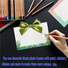 180-Pack Papper Tavelramar för 4 X 6 Tums Foton, Stående Vita Kartong Fotoramar med Staffli DIY Crafts Ram