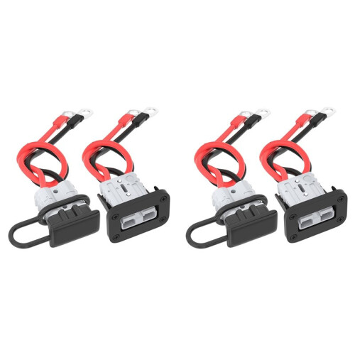 2X 50A Battery Quick Disconnect Connector with 8AWG Wire and Mounting Bracket Extension Cable Connector Kit
