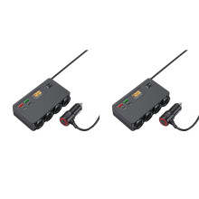2X 120 W Multifunktions-Autoladegerät Usb/Type-C Schnellladung Vier Konvertierungsschnittstellen, mit Digitaler Spannungsanzeige