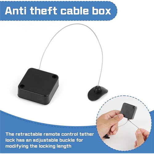 Retractable Remote Control Tethers, Remote Cable Lock , 6.6Ft /2M Remote Control Security Lock for TV and DVD 3 Pcs 1