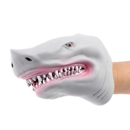 25-26 Μαριονέτα Shark Hand Puppet Tpr Γκρι Γάντι Μαριονέτας Shark Hand Puppet Αφήγηση Ιστορία_M 2