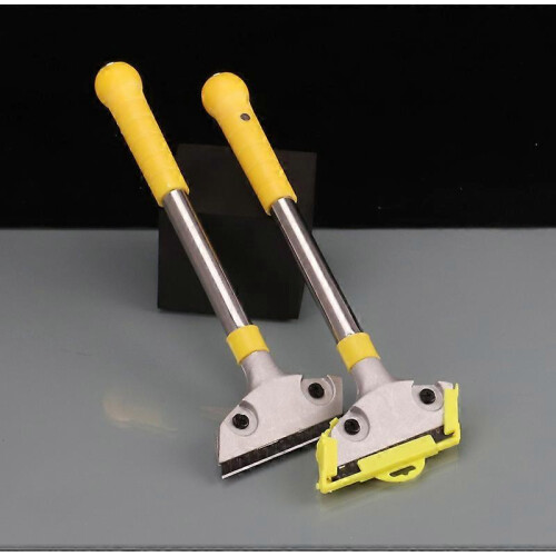 Griddle Scraper with 10 Metal Blades, Heavy Duty Scraper, Universal Scraper, Black+Yellow, 30cm_P 2