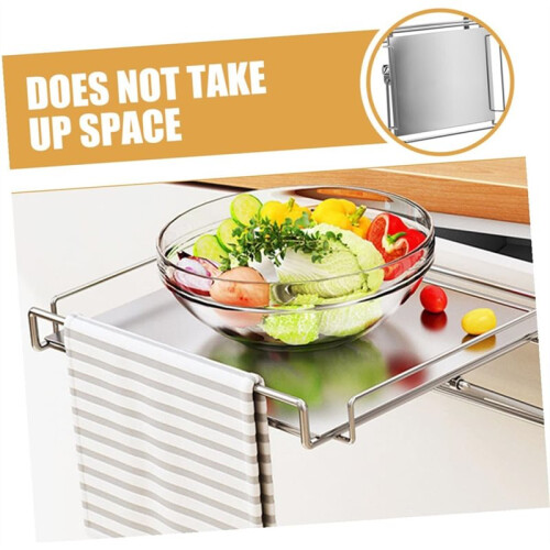 Stainless Steel Foldable over Door Organizer - Large Capacity Kitchen and Bathroom Storage Rack 2
