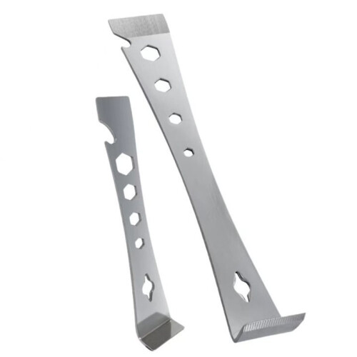 2pcs Stainless Steel Pry Bar Scraper Set Flat Pry Bar   with Multiple Functions