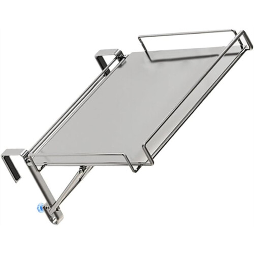 Stainless Steel Foldable over Door Organizer - Large Capacity Kitchen and Bathroom Storage Rack