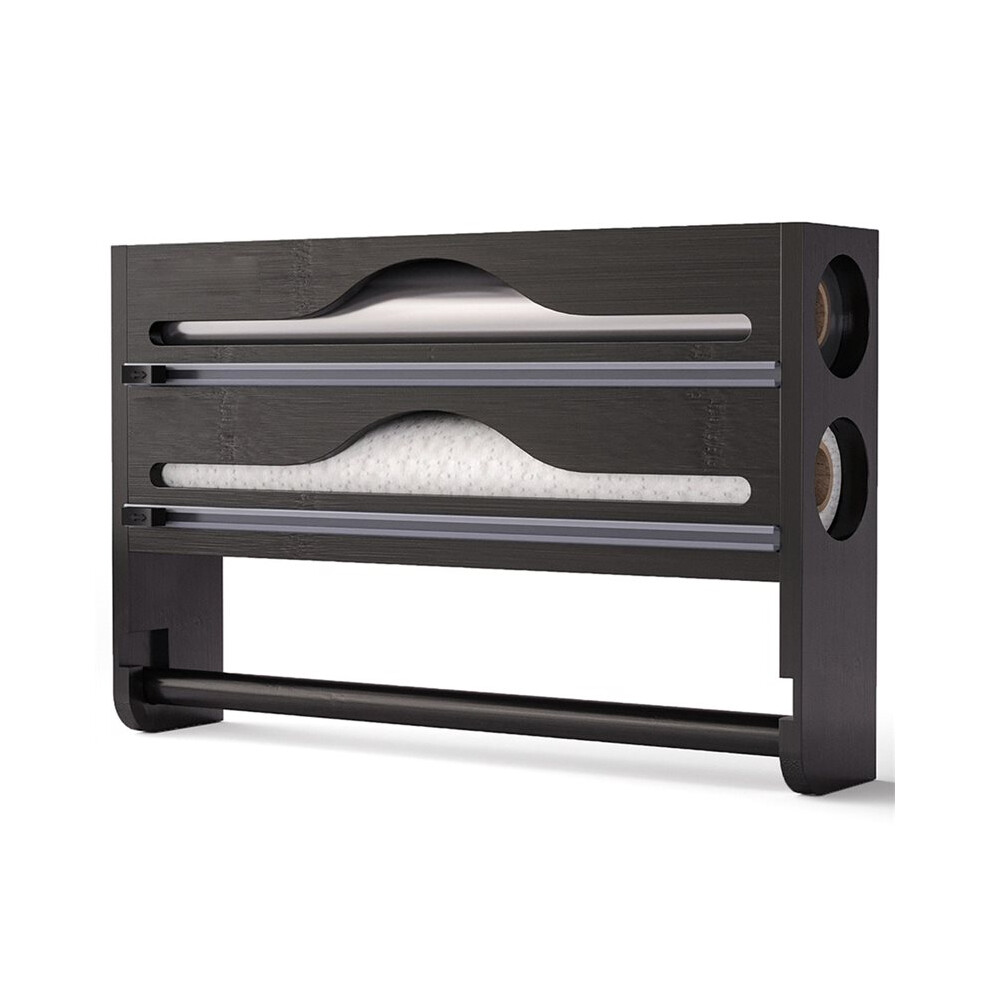 Foil And Plastic Wrap Organizer, Bamboo Aluminum Foil Dispenser With Paper Towel Holder, Kitchen Organization A 6031542207323