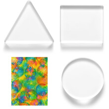 3 Pack Monoprinting Print Plates 3Inch Gel Printing Plates Reusable Circle Triangle Square Printmaking Supplies for Card