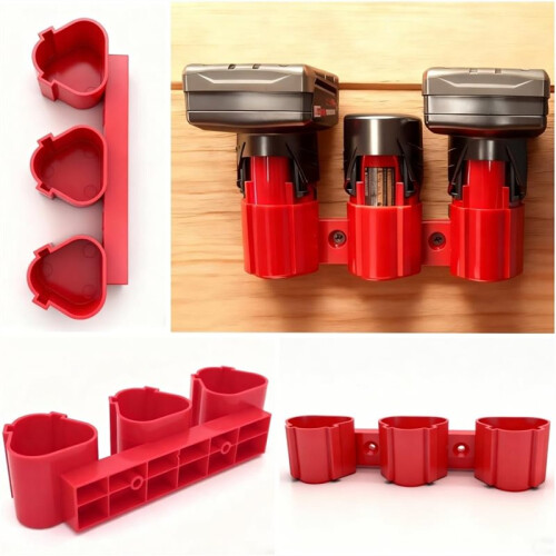 Battery Holder and Tool Holders Compatible for  M12 12V Wall Mount Hanger Battery Drill Tool Storage for Work 2
