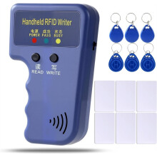 125KHz RFID Copier - Handheld ID Card Writer with 6 Key Fobs & 6 Blank Cards,Compatible with T5577 & More