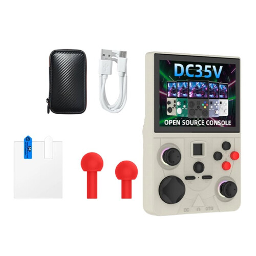 DC35V Open Source Handheld Game Console 64GB 3.5Inch IPS Screen Portable Pocket Video Player Supports 30+ Emulators