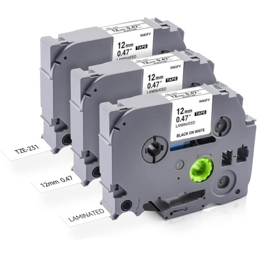 8 Pack Replacement for  Touch Label Make Refills, Black  White Use for  Maker PT-2040 PTD210 PTD400AD 1
