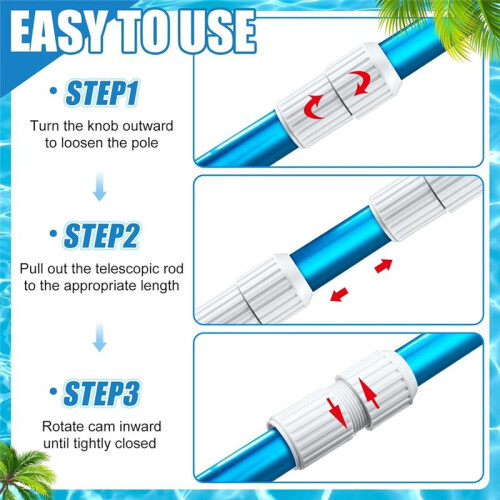 4 Pcs Pool Telescopic Pole White External Cam Pool Pole Parts Telescopic Extension Pole Cam Lock Replacement 1