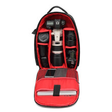 SLR Camera Bag Digital Lens Outdoor Photography Backpack Waterproof Fabric Large Capacity Multi-Fun Bag Red
