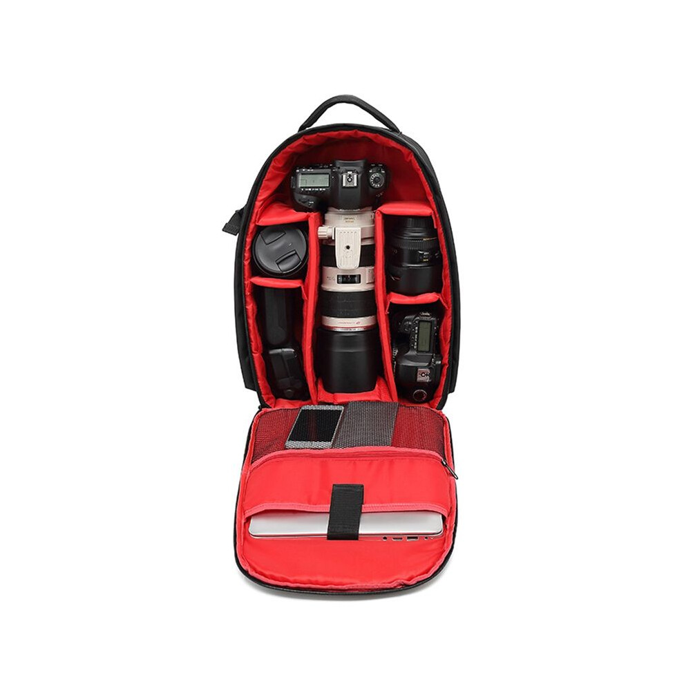 Slr Camera Bag Digital Lens Outdoor Photography Backpack Waterproof Fabric Large Capacity Multi-Fun Bag Red 6032340502559