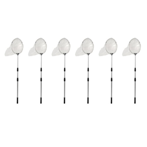 6X Bug Net Butterfly Catching Net Rede de Nylon de Peixe com Alça Telescópica para Adultos e Crianças, Extensível de 37 Polegadas a 68 Polegadas.