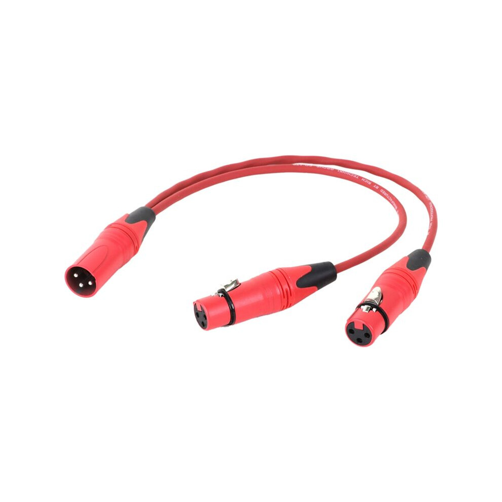 0.5M 3Pin Xlr 1 Male To 2 Female Audio Extension Cable Microphone Y Splitter Audio Cord For Mixer Mic Red 6033595063048