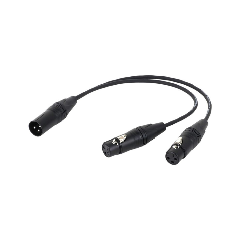 0.5M 3Pin Xlr 1 Male To 2 Female Audio Extension Cable Microphone Y Splitter Audio Cord For Mixer Mic Black 6031929422578