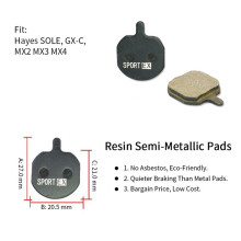 16 Pares de Pastillas de Freno de Disco de Bicicleta para MX2 MX3 MX4 SOLE, GX-C, JAK-5 Caliper, Sport EX Class, Resina
