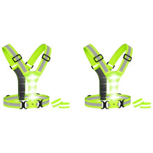 LED Running Vest,LED High Visibility Reflective Vest Safety Vest with 4 Reflective Bands for Cycling Jogging Running