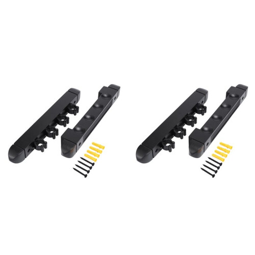 2X 4 Trous Mural en Bois Dur Porte-Queue de Billard Porte-Queue de Billard 6 Clips Support de Support de Billard Accessoires