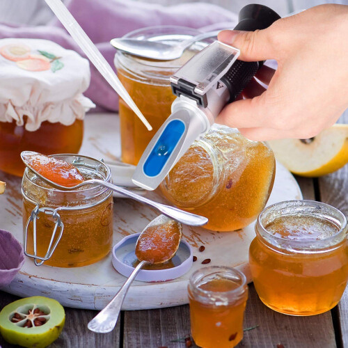 Honey Refractometer with ATC Refractometer for Honey Moisture Multifunctional Handheld Antifreeze Freezing Point Meter 2