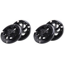 2Pair 120mm Children Scooter LED Lights Flashing Wheels with Bearings Front/Rear LED Flashing Scooter Wheels,Black