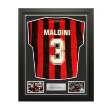 Paolo Maldini Signed Original AC Milan 1994-95 Home Shirt. Standard Frame