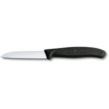 Cuchillo pelador liso, longitud 80/189 mm - negro