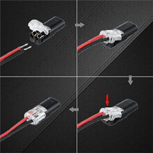 80 Stuks Dubbeldraads Insteekconnector met Vergrendelingsgesp, Insteekbare Connectoren 2-Pins 2-Weg Universele Compacte Draadterminal