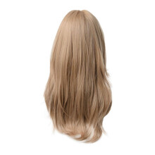 Perruque en Fibre Chimique pour Femme, Longue Ligne Droite Ondulée, Huit Franges, Cheveux Longs Bouclés, Perruque en Lin pour Usage Quotidien