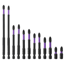 12PCS 25-150mm Magnetic Impact Bit Anti-Slip Screwdriver Bit Set for Power Drilling