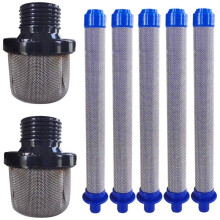 2 Stück 288716 3/4 Ersatz-Einlasssieb mit 5 Stück 288749 60Mesh SG2/SG3 Spritzfilter für Airless-Farbspritzgeräte