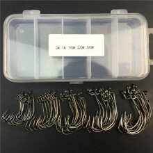 153Pcs Fishing Hooks High Carbon Steel Worm Senko Bait Jig Fish Hooks with Plastic Box