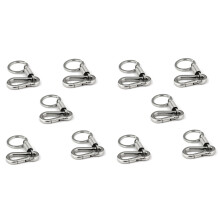10X Sturdy Carabiner Key Chain Key Ring Polished Key Chain Spring Key Chain Business Waist Key Chain, Silver