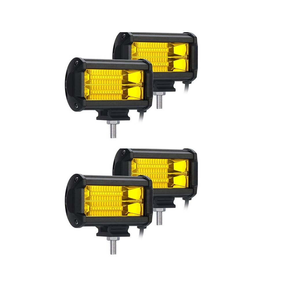 4X 5 Inch 72W Led Work Lights Waterproof Off Road Pod Fog Lights Lamps For Trucks Atv Utv Boat Cart Yellow 6031490622223