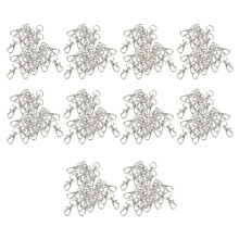 300Pcs Karabiner Swivel Schluesselanhaenger Silber Farbe
