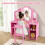 Kinderkaptafel en bureau set met afneembare spiegel, roze 3