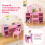 Kinderkaptafel en bureau set met afneembare spiegel, roze 4