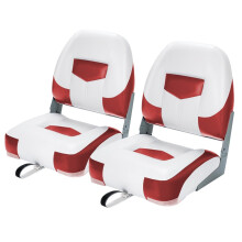 Opklapbare bootstoelen, set van 2, rood/wit, draagvermogen 110 kg