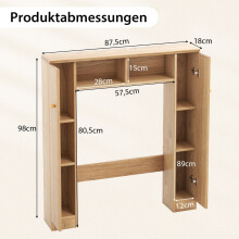 Badkamerkast met verstelbare planken, naturel
