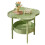 2X Sofa Side Several Bedroom Small Table Room Storage Table Balcony Double Layer Coffee Table Green 3