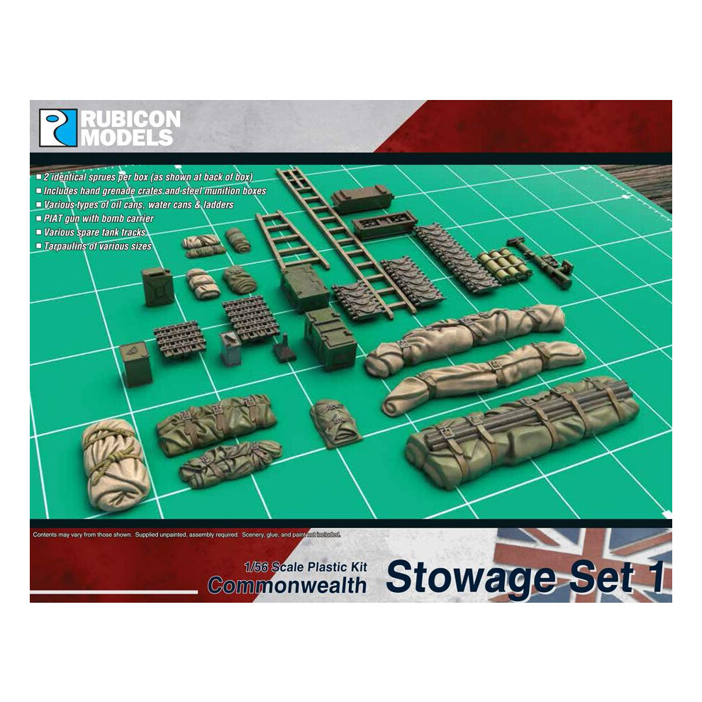 Rubicon 280089 Commonwealth Stowage Set 1 1:56 Model Kit Grenade