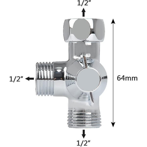 3-way Shower Diverter, G1/2" T-Adapter Valve 1