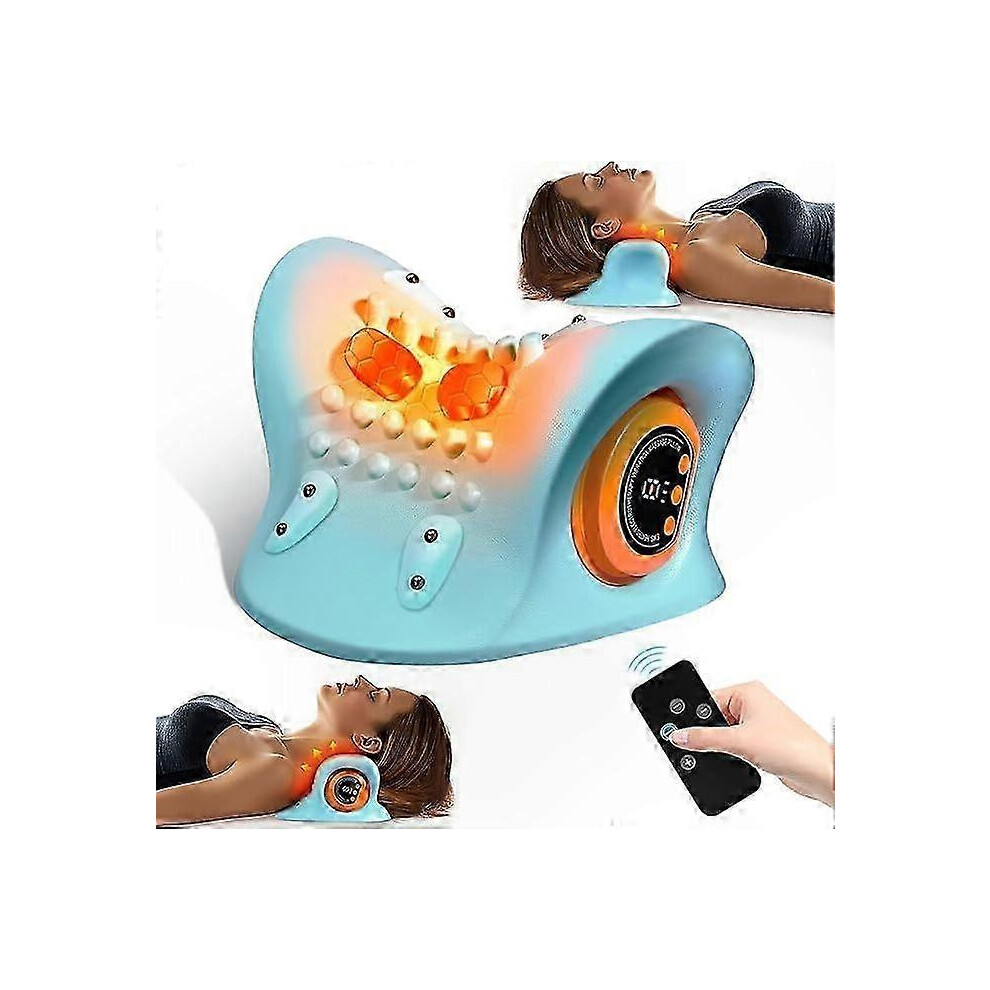 Wireless Neck Massager with Heat and Electrotherapy, Ergonomic Cervical Pillow for Pain Relief