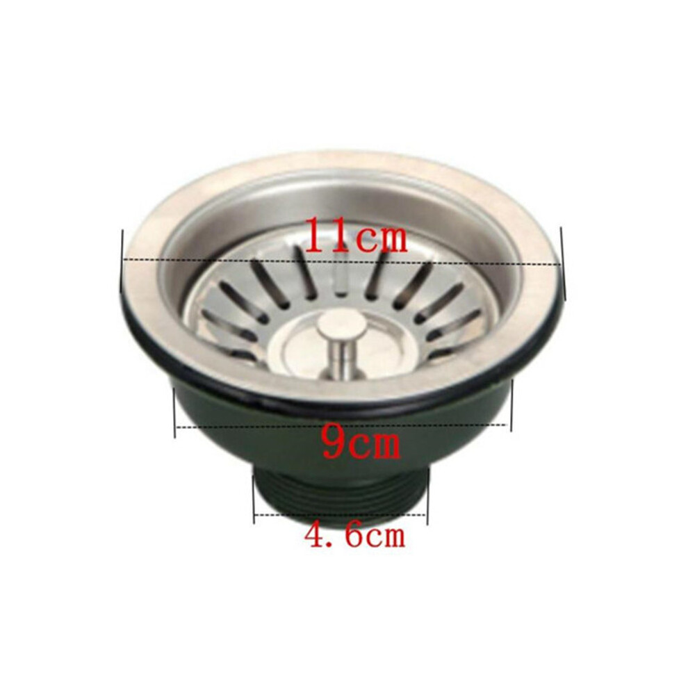 Stainless Steel & Pvc Kitchen Sink Waste Strainer With Basket Plug, 110Mm Drain Assembly 9477002795790