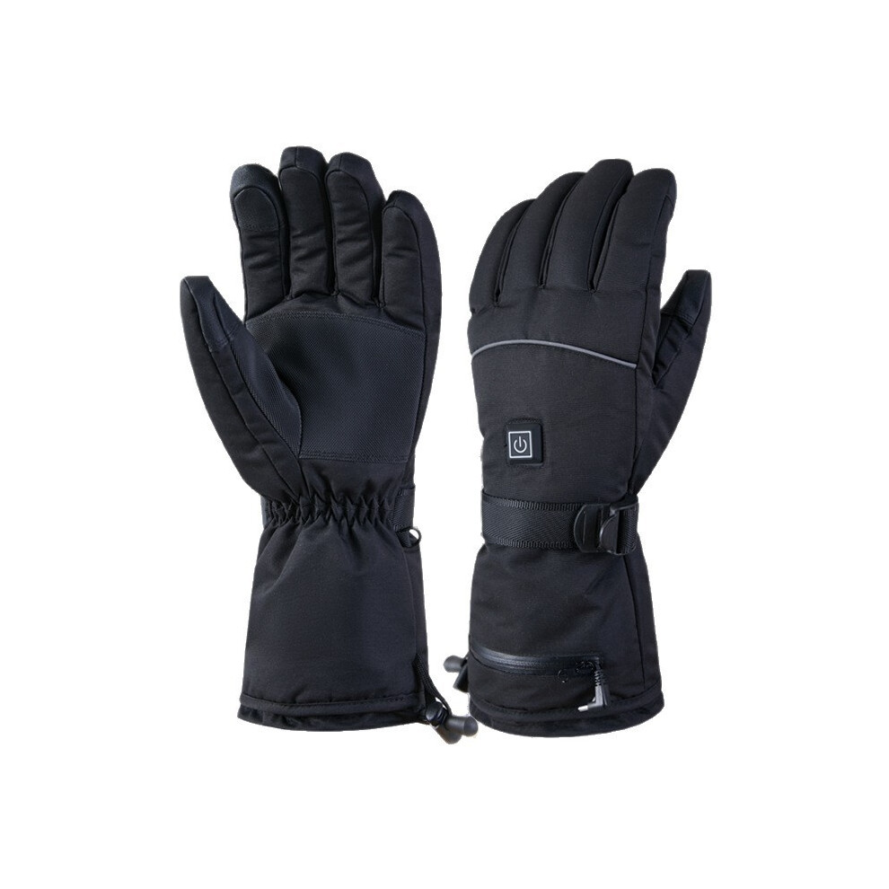Winter Heated Gloves Motorcycle Waterproof Carbon Fibre Heating Gloves Snowmobile Touch Screen Battery Powered Heating Gloves -L 9477002799941