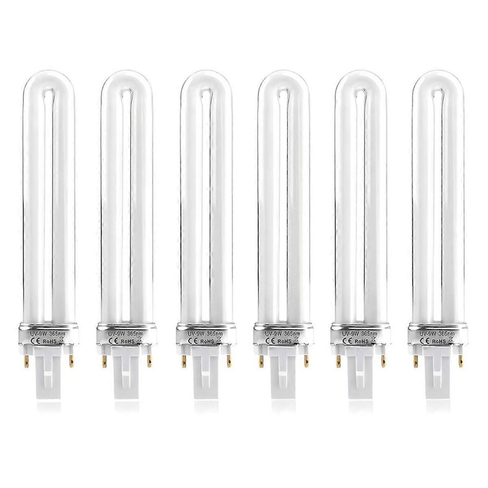 6 Pack Replacement Electronical 9W U-Shaped 365nm Lamp Bulb Tube
