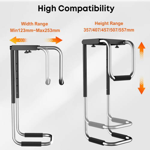 PUTORSEN Heavy Duty Under Desk PC Mount,Adjustable Computer Case Holder with Protective Pads 2
