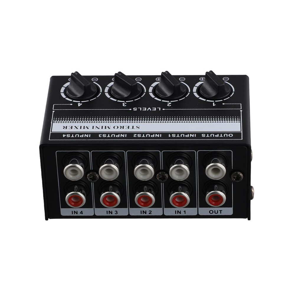 Stereo Audio Mixer 4-Channel Passive Mixer Portable Audio Mixer Lotus Socket Input For Live Studio Cd Players 6033079496287